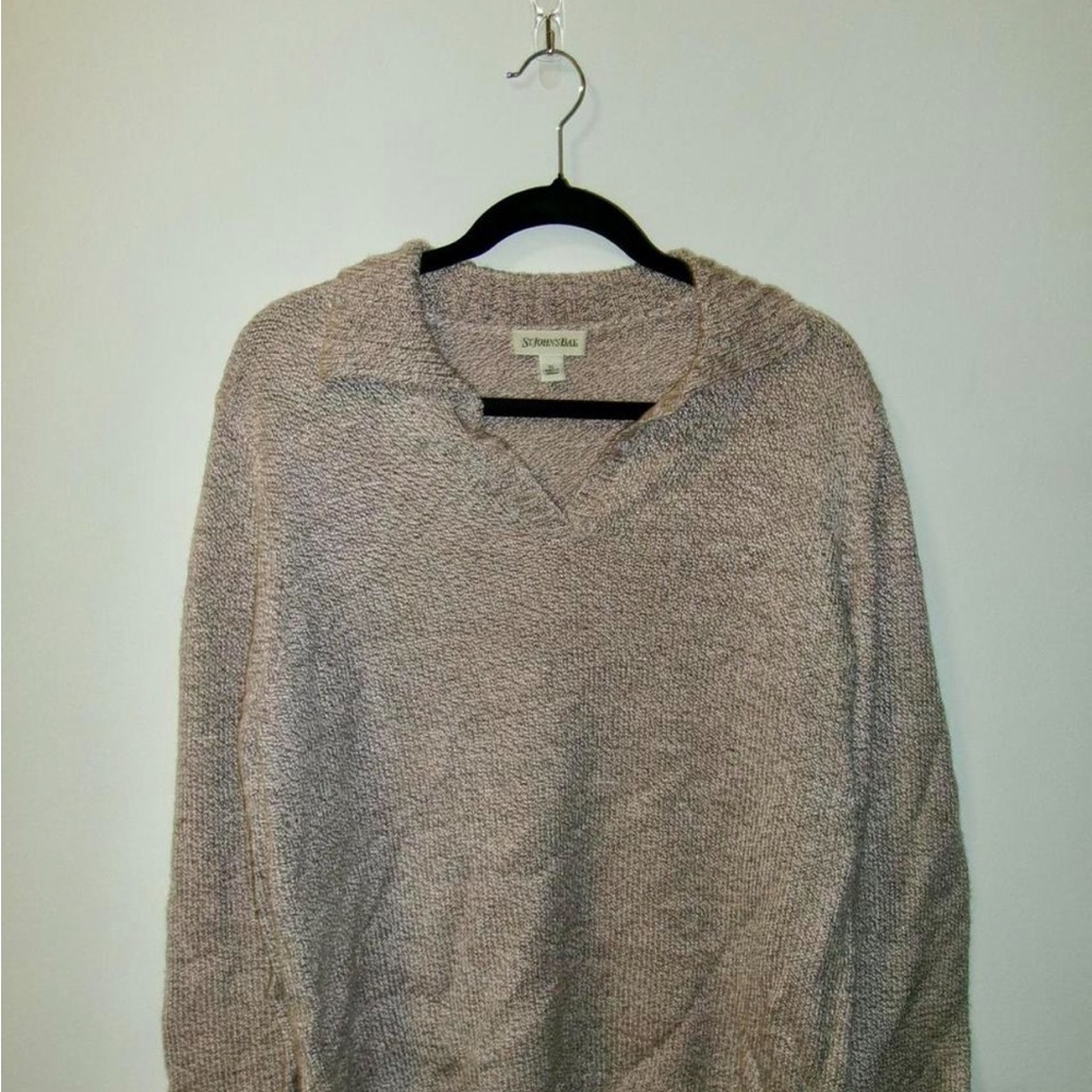 St. John's Bay Cream V-Neck Sweater Classic Knit